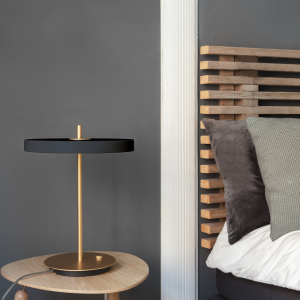 Asteria LED Tischleuchte, anthrazitgrau/ messing
